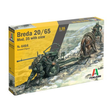 KIT PARA MONTAR ITALERI BREDA 20/65 MOD. 35 COM TRIPULAÇÃO 1/35 ITA 6464 6464S